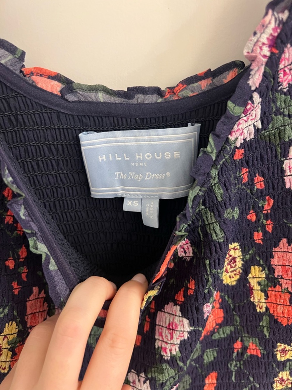 Hill House Navy Floral Smocked Nap Dress - Picture 2 of 3